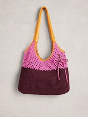 粉色／棕色 - White Stuff Christe Crochet Shopper Bag - 圖片 3/4