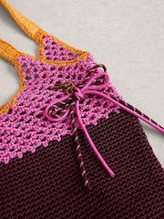 粉色／棕色 - White Stuff Christe Crochet Shopper Bag - 圖片 4/4