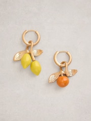 White Stuff Yellow Citrus Mismatch Earrings - Image 2 of 2