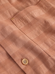 White Stuff Orange Heywood Short Sleve Herringbone Shirt - Image 6 of 6