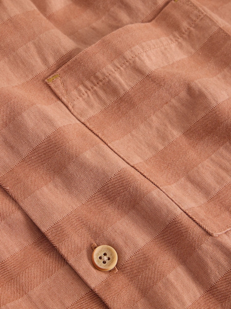 White Stuff Orange Heywood Short Sleve Herringbone Shirt - Image 6 of 6 White Stuff Orange Heywood Short Sleve Herringbone Shirt - Image 6 of 6