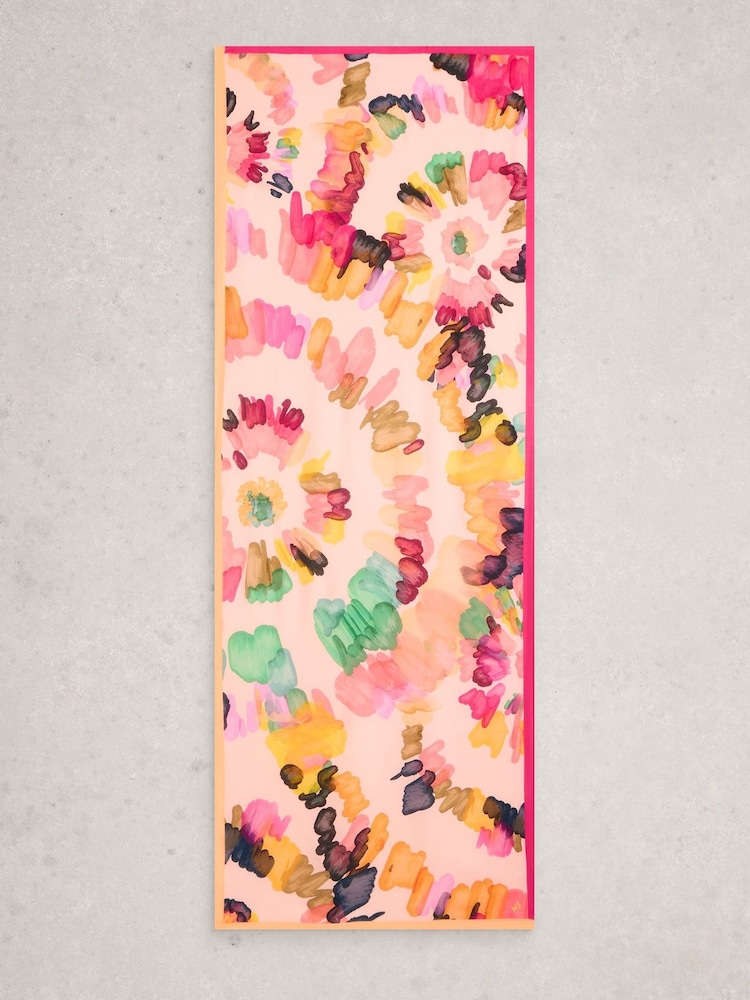 White Stuff Pink Sophie Printed Scarf - Image 2 of 3