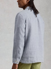 White Stuff Blue Carlton Linen Pop Over Shirt - Image 3 of 6