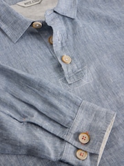 White Stuff Blue Carlton Linen Pop Over Shirt - Image 6 of 6