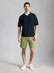 White Stuff Blue Thame Texture Knitted Polo Shirt - Image 3 of 6