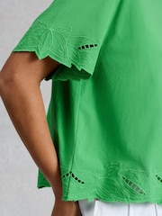 White Stuff Green Colleen Cutwork Top - Image 4 of 6