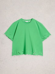 White Stuff Green Colleen Cutwork Top - Image 5 of 6