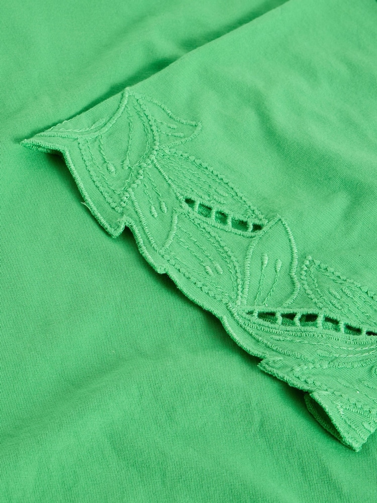 White Stuff Green Colleen Cutwork Top - Image 6 of 6