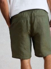 White Stuff Green Lewes Linen Shorts - Image 2 of 2