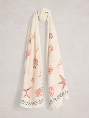 White Stuff White Embroidered Shell Scarf - Image 2 of 3