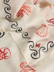 White Stuff White Embroidered Shell Scarf - Image 3 of 3