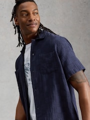 White Stuff Blue Denny Short Sleves Check Shirt - Image 4 of 6