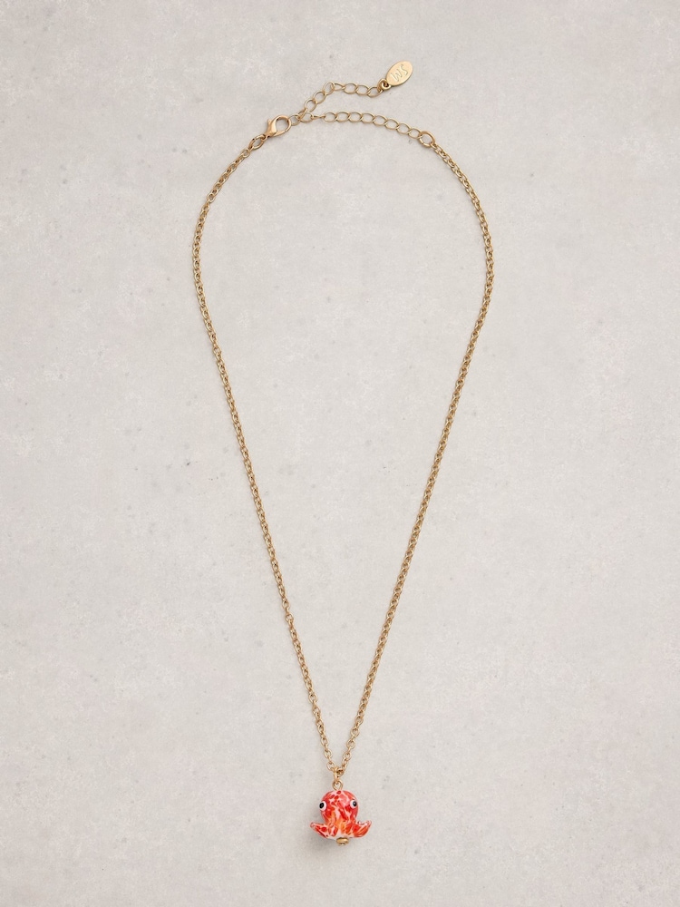 White Stuff Orange Octopus Necklace - Image 1 of 2