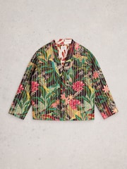 White Stuff Green Printed Quilted Jacket - Image 4 of 5