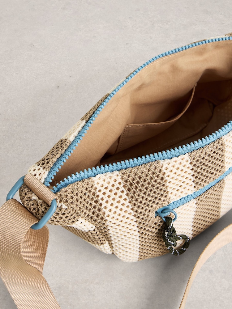 White Stuff Natural Meadow Mesh Crossbody Bag - Image 4 of 4