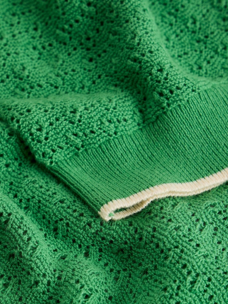 White Stuff Green Holly Pointelle T-Shirt - Image 6 of 6 White Stuff Green Holly Pointelle T-Shirt - Image 6 of 6