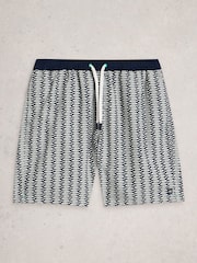 White Stuff Blue Ventnor Geo Fish Swim Shorts - Image 5 of 6