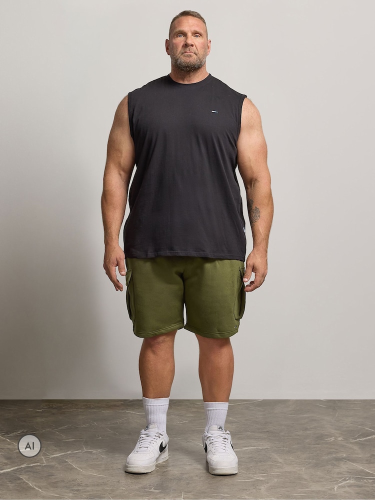 BadRhino Big & Tall Green Jersey Cargo Shorts - Image 2 of 6 BadRhino Big & Tall Green Jersey Cargo Shorts - Image 2 of 6