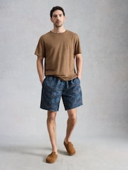 White Stuff Blue Ventnor Palm Swim Shorts - Image 1 of 6