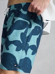 White Stuff Blue Ventnor Abstract Swimshort - Image 3 of 5