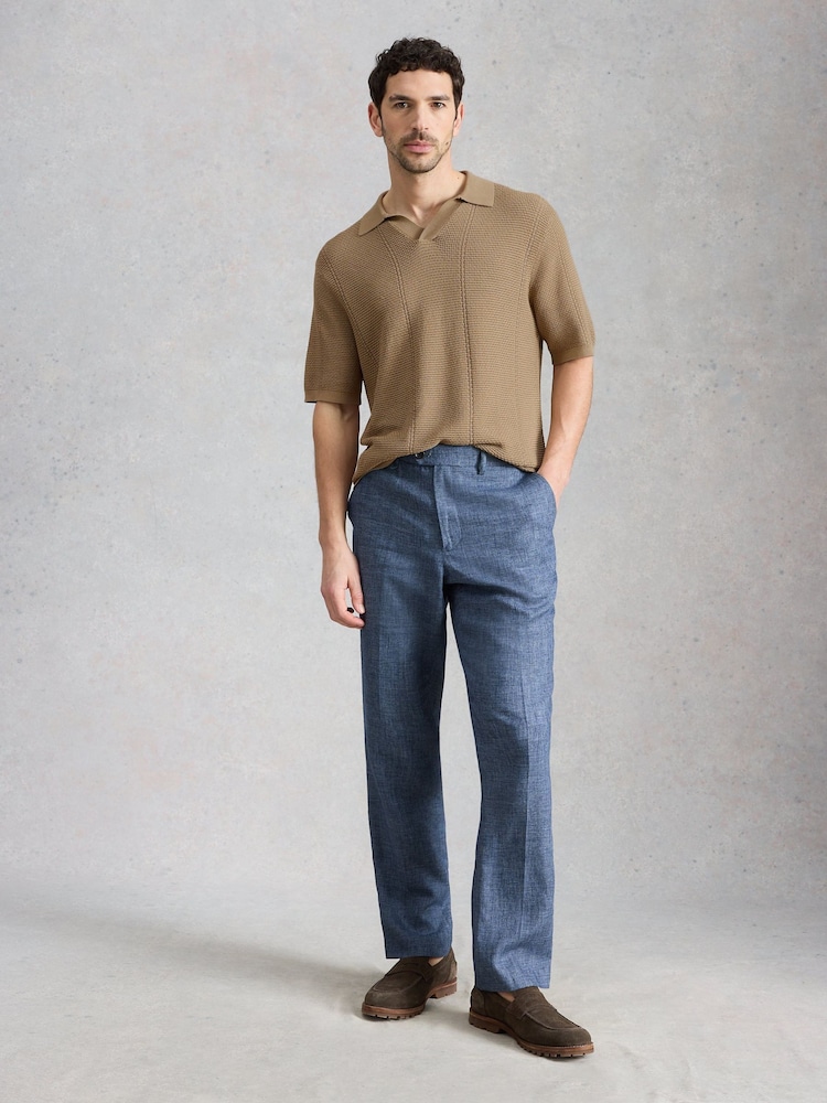 White Stuff Brown Thame Texture Knitted Polo Shirt - Image 2 of 6 White Stuff Brown Thame Texture Knitted Polo Shirt - Image 2 of 6