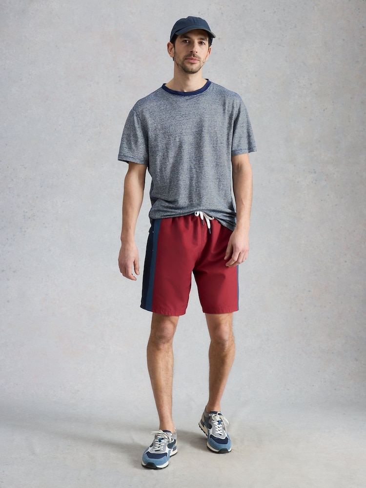 White Stuff Red Ventnor Colourblock Swim Shorts - Image 1 of 6