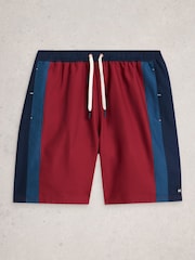 White Stuff Red Ventnor Colourblock Swim Shorts - Image 5 of 6