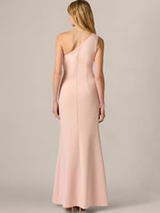 Adrianna Papell Pink Petite Scuba Rosette Long Gown - Image 2 of 5