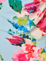 Adrianna Papell Blue Petite One Shoulder Border Gown - Image 6 of 6