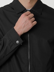 Threadbare Black Showerproof Lightweight Collared Zip Through Jacket - Image 4 of 5