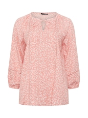 Evans Pink Long Sleeve Pintuck Lace Top - Image 5 of 5