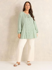 Evans Green Long Sleeve Pintuck Lace Top - Image 2 of 5