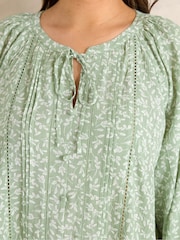 Evans Green Long Sleeve Pintuck Lace Top - Image 4 of 5