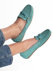 Jones Bootmaker Mint Green Perri Leather Loafers - Image 1 of 6