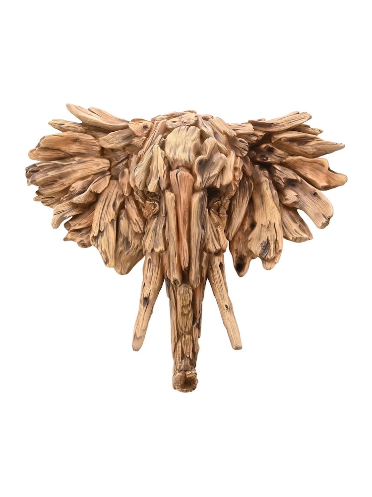 Widdop Brown Elephant Head Wall Art - Image 1 of 3