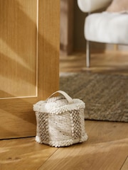 Natural Woven Textured Check Doorstop - Image 1 of 3