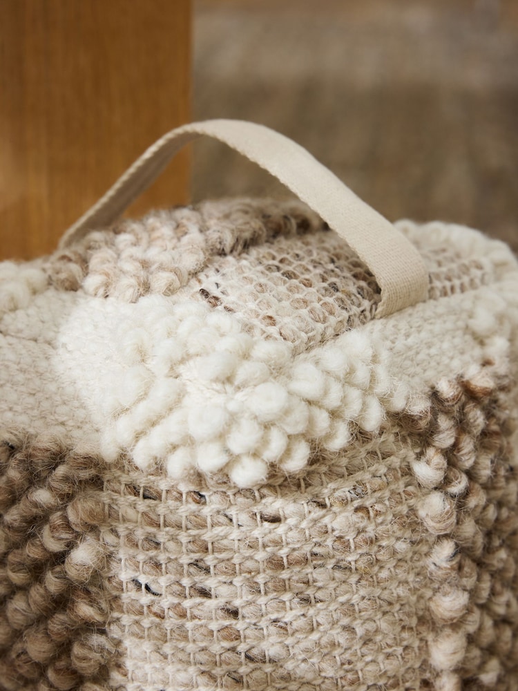 Natural Woven Textured Check Doorstop - Image 2 of 3 Natural Woven Textured Check Doorstop - Image 2 of 3