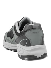 Pavers Grey Extra Wide Leather Memory Foam Lace Up Trainers - Image 3 of 5