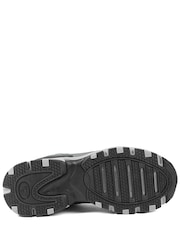 Pavers Grey Extra Wide Leather Memory Foam Lace Up Trainers - Image 5 of 5