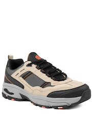 Pavers Natural Extra Wide Leather Memory Foam Lace Up Trainers - Image 1 of 5