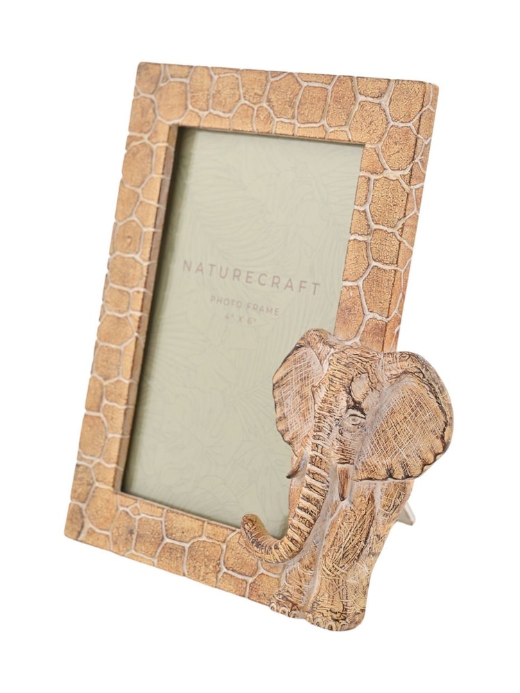 Widdop Brown Wood Effect Elephant Photo Frame - Image 2 of 2