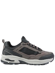 Pavers Brown Extra Wide Leather Memory Foam Lace Up Trainers - Image 1 of 5