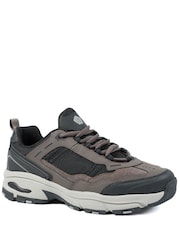 Pavers Brown Extra Wide Leather Memory Foam Lace Up Trainers - Image 2 of 5