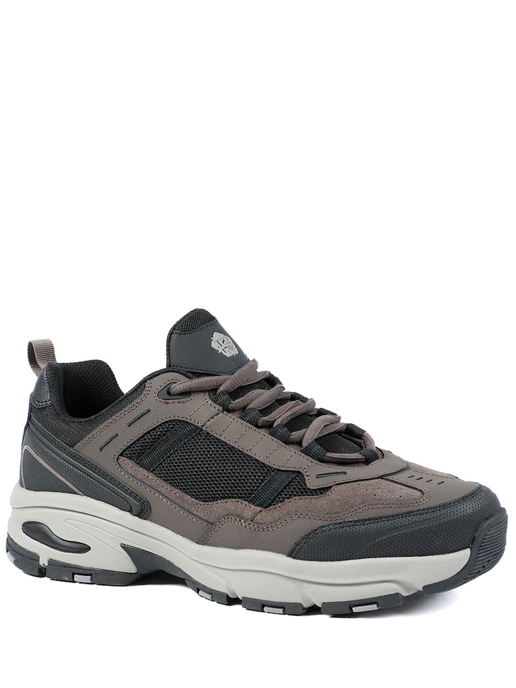 Pavers Brown Extra Wide Leather Memory Foam Lace Up Trainers - Image 2 of 5