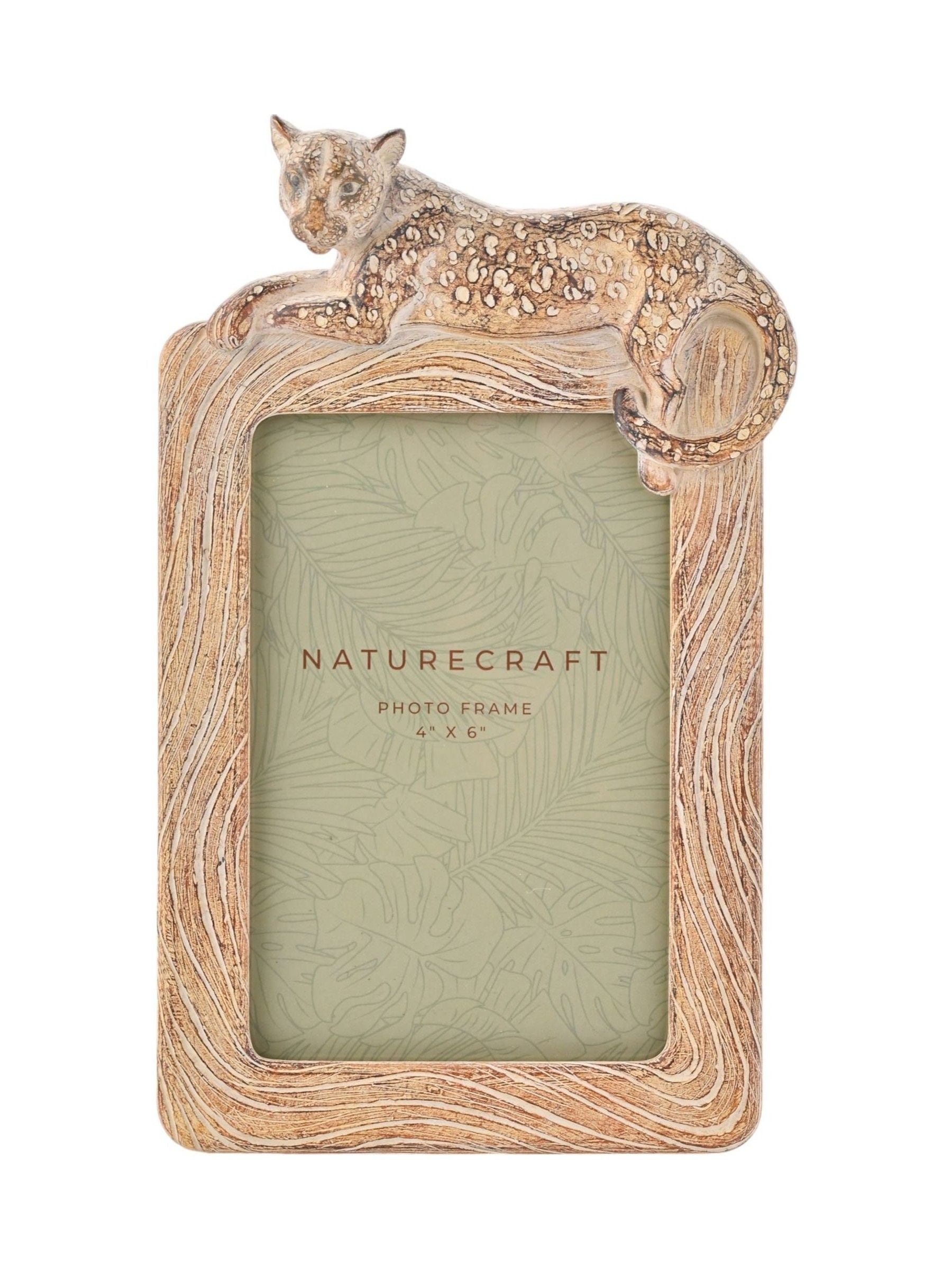 Naturecraft Unisex Brown Widdop Wood Effect Cheetah Photo Frame