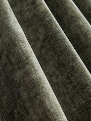 Green Super Thermal Plush Chenille Eyelet Curtains - Image 7 of 7