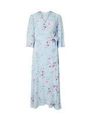 Y.A.S Blue Wrap Long Dress - Image 1 of 2