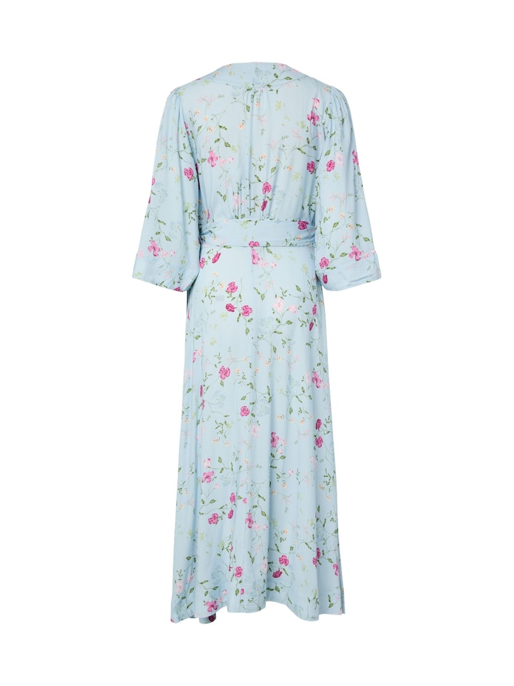 Y.A.S Blue Wrap Long Dress - Image 2 of 2
