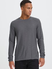 Blend Grey Abas Long Sleeve Crew Top - Image 1 of 8