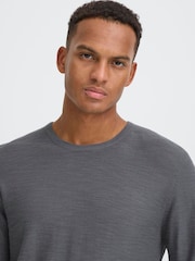 Blend Grey Abas Long Sleeve Crew Top - Image 4 of 8